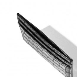 ◆당일◆25FW 로고 크로커다일 텍스처 카드지갑 블랙 375946 DZE0E 1000