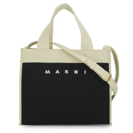 ◆당일◆25SS 로고 자카드 스몰 토트&숄더백 블랙/화이트 SHMP0083A0 P4602 ZO197
