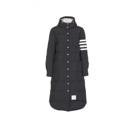 ◆당일◆25FW 사선완장 다운 롱 후드 패딩 자켓 네이비 FOD025X 05222 415