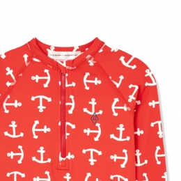 ◆키즈◆키즈 디어 키드 스윔탑 하프집업 레드 S26031 307AV