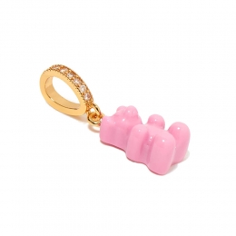 ◆당일◆24SS 노스탤지어 베어 큐빅 펜던트 캔디핑크 NOSTALGIABEAR PAVE CANDYPINK