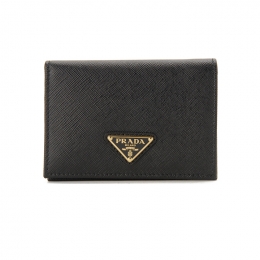 ◆당일◆26SS 사피아노 금장 로고 코인 반지갑 블랙 1MV021 QHH F0002