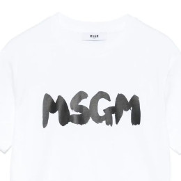 ◆키즈◆25SS 키즈 로고 프린트 티셔츠 화이트 S5MSJUTH065 001