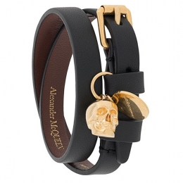 ◆12주년◆금장 스컬 더블 스트랩 브레이슬릿 블랙 630990 ASD0O 1000