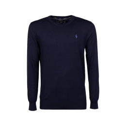 26SS 포니 로고 슬림핏 코튼 니트 네이비 710684957 001