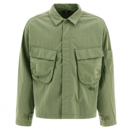 ◆당일◆24SS 로고 자수 밀리터리 오버핏 셔츠 자켓 올리브 1110321 OLIVE