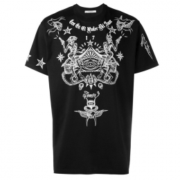 ◆11주년◆타투 프린트 콜럼비안핏 티셔츠 블랙 17S7320651 001