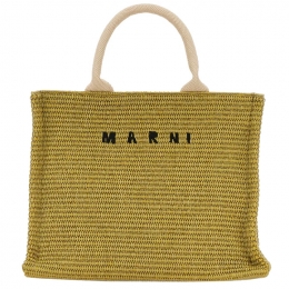 ◆당일◆25SS 로고 자수 라피아 스몰 토트&숄더백 옐로우그린 SHMP0077U0 P3860 ZO458