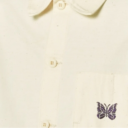 ◆당일◆23FW 버터플라이 자수 포켓 셔츠 자켓 화이트 MR220 WHITE