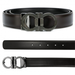 ◆당일◆25FW 더블 간치니 양면 무광 벨트 다크브라운/블랙 67-8648 0444078