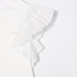 ◆키즈◆22SS 여성 로고 러플 티셔츠 화이트 C15D35 117