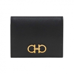 ◆당일◆26SS 금장 더블 간치니 컴팩트 반지갑 블랙 22-D780 0726512