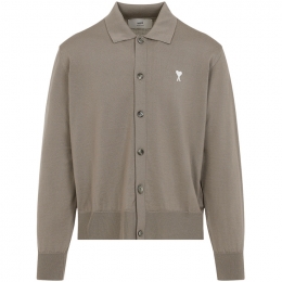 ◆당일◆25FW 하트 로고 자수 폴로 가디건 다크베이지 HKC221 KN0025 0952