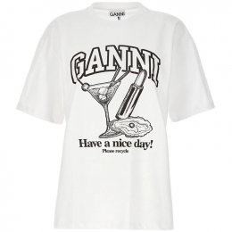 ◆당일◆25SS 칵테일 프린팅 로고 티셔츠 브라이트화이트 T3878 151