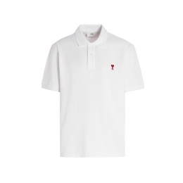 하트 스몰 로고 카라 티셔츠 화이트 BFHPL001 760 100