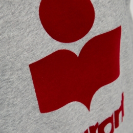 ◆당일◆26SS 밀리니 MILLYNY 벨벳 로고 맨투맨 그레이/레드 SW0160FA A1M07E GYRD