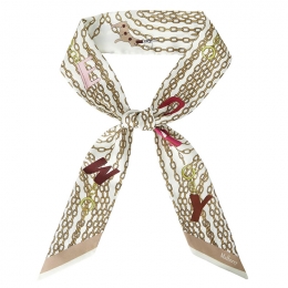 ◆당일◆24FW 체인 스키니 트윌리 스카프 에크루/메이플 VS4770 986 H702