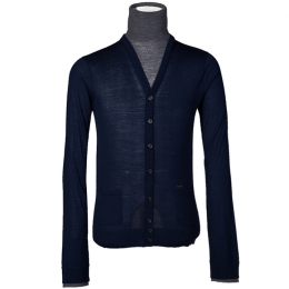 ◆14주년◆페이크가디건 목폴라 울니트 네이비 74HA0526