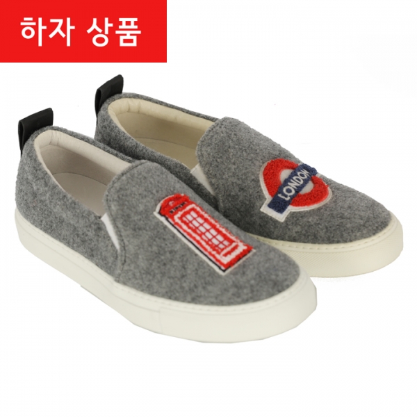 ◆하자◆로고 패치 플리스 슬립온 그레이 10048LOM