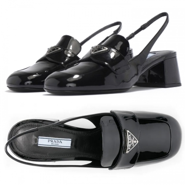 ◆당일◆23SS DONNA 삼각로고 로퍼 슬링백 블랙 1D929M 069 F0002