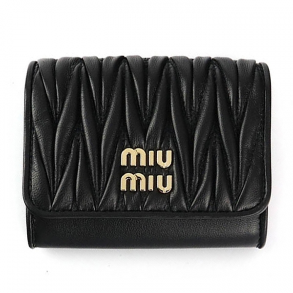 ◆당일◆23FW 금장 로고 마틀라세 코인 카드지갑 블랙 5MC104 2FPP F0002