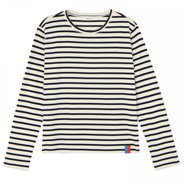 ◆당일◆22FW 모던 롱 스트라이프 티셔츠 크림/네이비 ML01 CREAM/NAVY