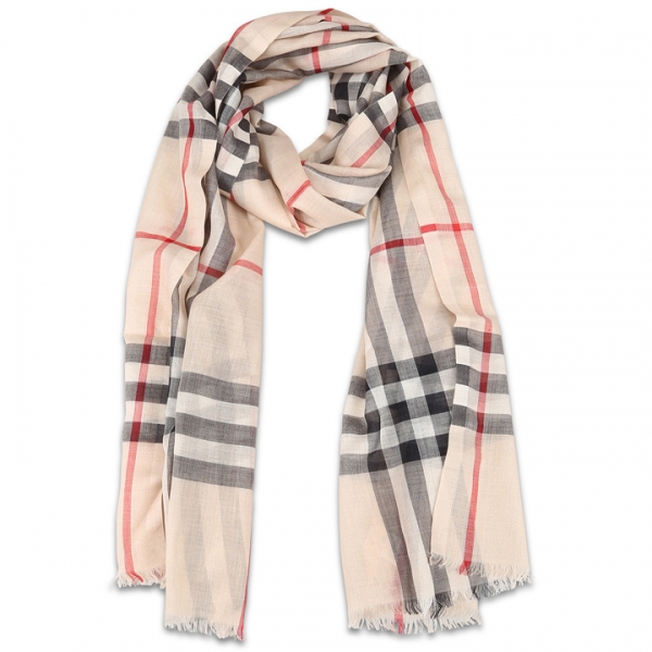 ◆11주년◆자이언트 체크 울 실크 스카프 스톤 3962863