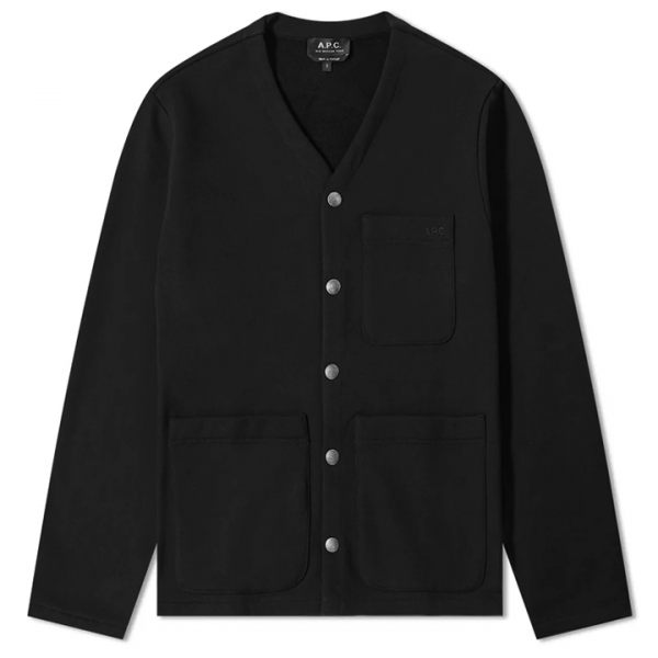 ◆당일◆23FW 로고 자수 기모 코튼 가디건 블랙 COETN H22208 LZZ