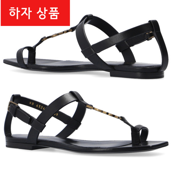 ◆하자◆카산드라 플랫 샌들 블랙 632446 DWETT 1000