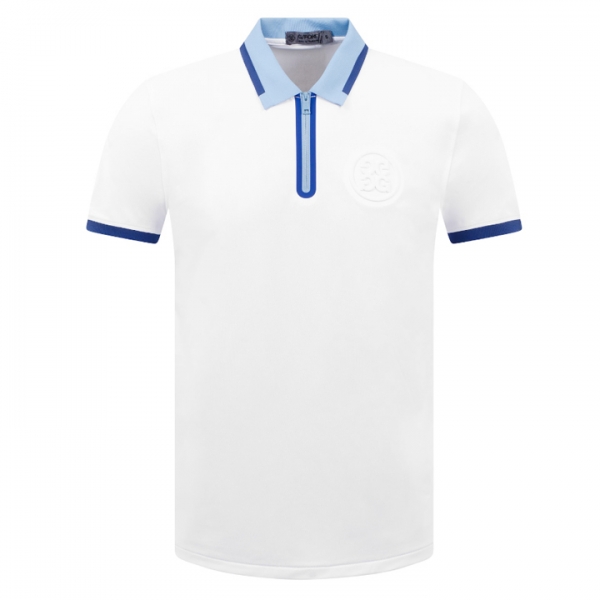 ◆당일◆22FW 엠보 로고 배색 카라 티셔츠 화이트 G4MF22K49 SNO