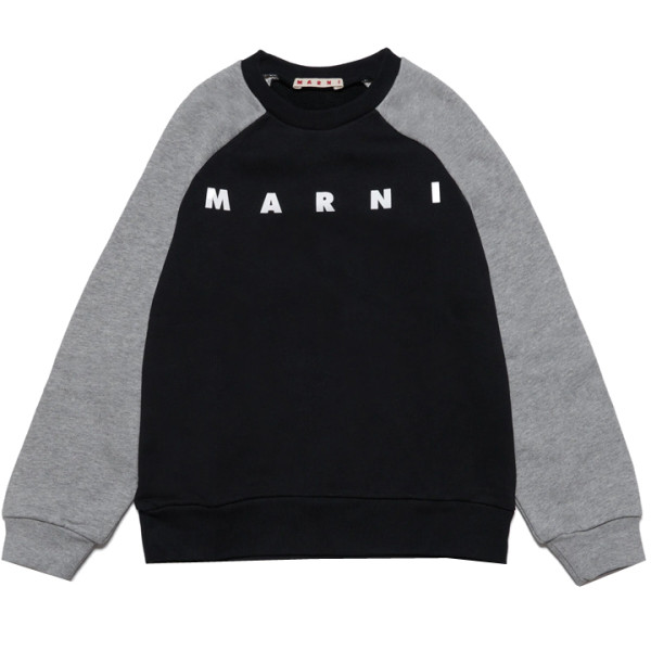 ◆키즈◆23FW 키즈 로고 프린팅 컬러 블럭 맨투맨 블랙 M00818 M00NI 0M900