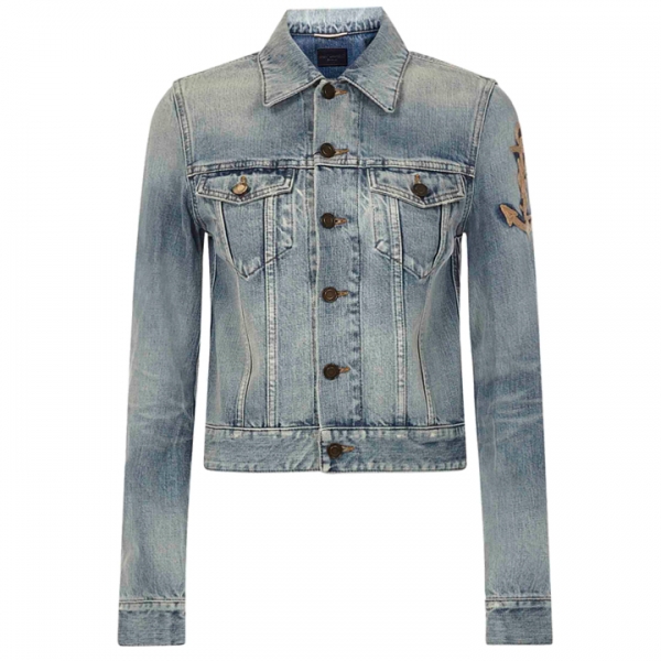 ◆12주년◆앵커 자수 데님 자켓 라이트블루 653464 Y864L 3368