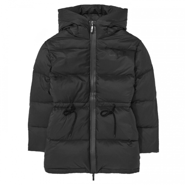 ◆당일◆23FW 로고 프린팅 웨이스트 드로스트링 푸퍼 패딩 자켓 블랙 A90471 900