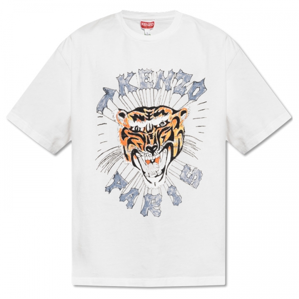 ◆당일◆24SS 타이거 프린팅 티셔츠 화이트 5TS274 4SG 02