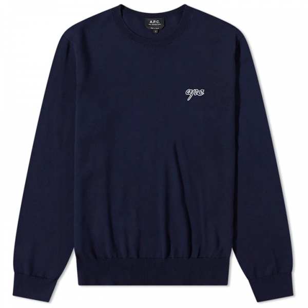 ◆당일◆23FW 로고 자수 크루넥 니트 네이비 COEDF H23020 IAJ