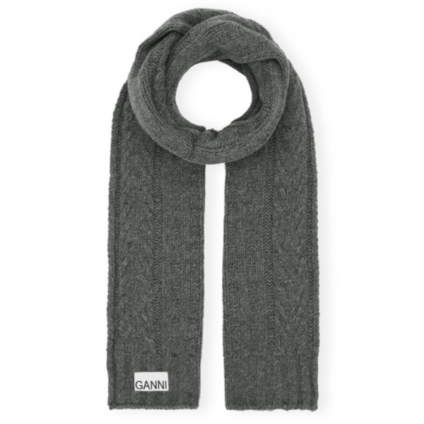 ◆당일◆23FW 로고 패치 케이블 울 머플러 그레이 A5364 523