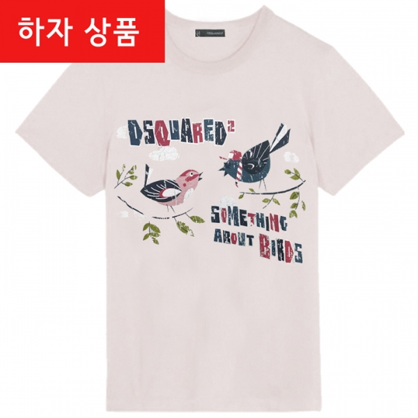 ◆하자◆로고 그래픽 프린팅 티셔츠 파스텔핑크 71GC664 052