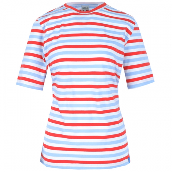 ◆당일◆23SS 모던 스트라이프 티셔츠 MS01S4 WHITE/SKY/POPPY