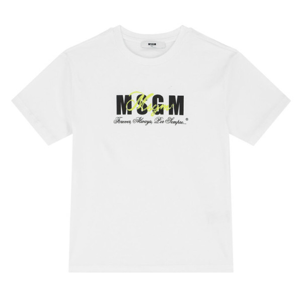 ◆키즈◆24SS 키즈 로고 프린팅 티셔츠 화이트 S4MSJGTH283 001