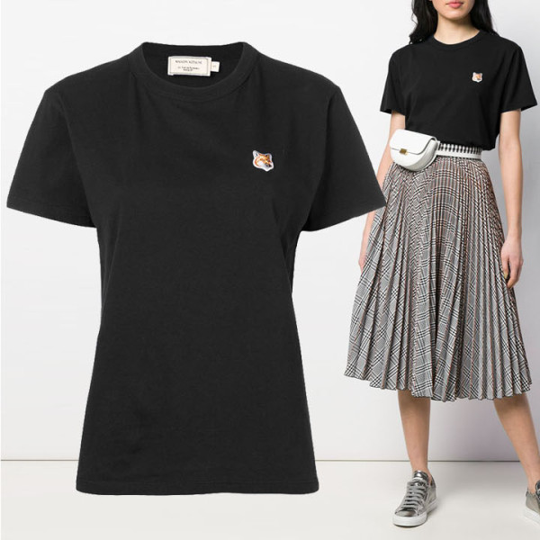 ◆바이스트로◆20FW 여성 폭스 패치 티셔츠 블랙 AW00103KJ0005 BK