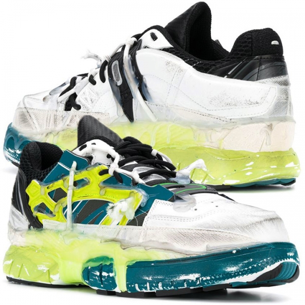 ◆11주년◆퓨전 트레이너 스니커즈 화이트/블루그린/라임 S57WS0257 P2703 H1339