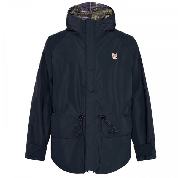◆당일◆23FW 바버 X 메종키츠네 폭스 패치 리버서블 밀리터리 자켓 블랙 MWB1093 BK11