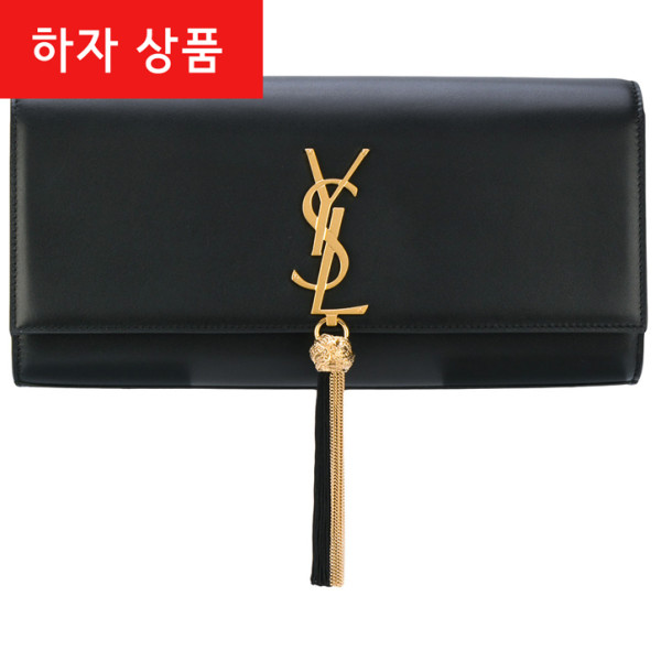 ◆하자2◆금장 모노그램 케이트 태슬 클러치백 블랙 477521 C15HM 1000
