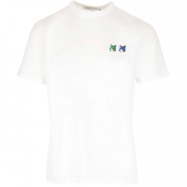 ◆당일◆24SS 더블 폭스 패치 티셔츠 화이트 KM00101KJ0008 P100