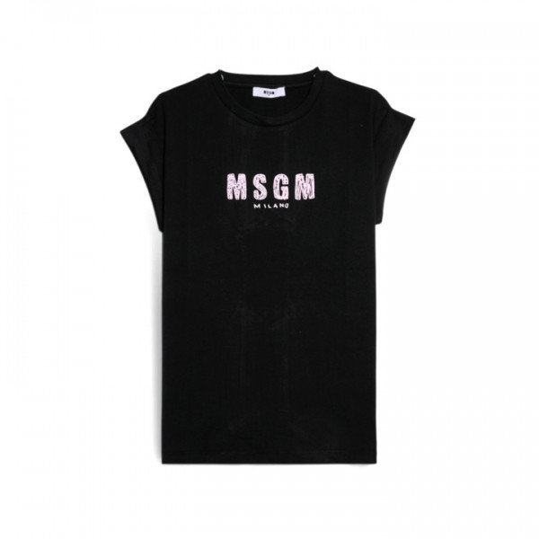 ◆키즈◆여성 저지 티셔츠 블랙/핑크 S6MSJGTH070 11088