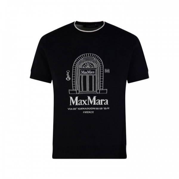 ◆당일◆26SS 에우포리아 SMMEUFORIA 자수 울 반팔 니트 블랙 2619361191 021