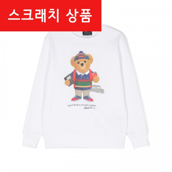 ◆스크래치◆여성 테디베어 프린팅 맨투맨 화이트 866873 014