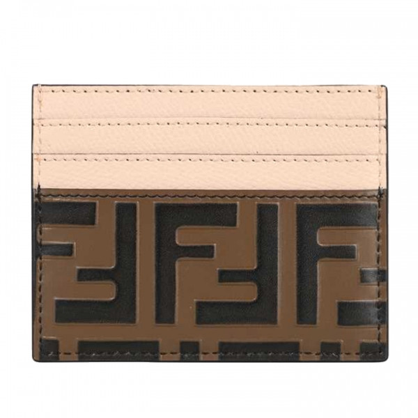 ◆당일◆25SS FF 모티프 카드지갑 브라운/라이트로즈 8M0445 AAII F180F
