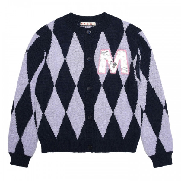 ◆키즈◆22FW 여성 로고 패치 울 가디건 블루네이비 M00521 M00MM 0M803