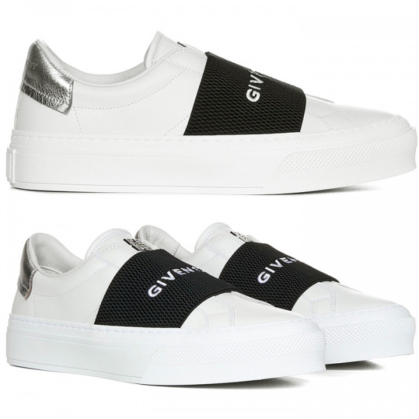 ◆당일◆24SS 여성 4G 시티 밴딩 실버탭 스니커즈 화이트/블랙 BE0029E1N1 122